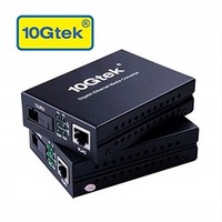 [해외] Gigabit Ethernet Media Converter, a Pair of Bi-Directional Single Mode SC Fiber Converter, 1000Base-LX to 10/100/1000Base-Tx, up to 20km