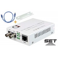 [해외] Multimode ST Gigabit Fiber Media Converter - Built-in ST Fiber Module 550 m (0.34 Miles) 850 nm - to UTP Cat5e 10/100/1000 RJ-45 – Auto Sensing Gigabit or Fast Ethernet - Jumbo Fra