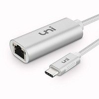 [해외] USB-C to Ethernet Adapter, uni USB Thunderbolt 3/Type-C to RJ45 Gigabit Ethernet LAN Network Adapter Compatible for MacBook Pro 2018/2017, MacBook Air/iPad Pro 2018, Surface Book 2