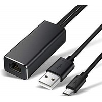 [해외] Snowpink Ethernet Adapter for Fire TV Stick (2nd GEN), All-New Fire TV (2017), Chromecast Ultra/2/1/Audio, Google Home Mini, Micro USB to RJ45 Ethernet Adapter with USB Power Suppl