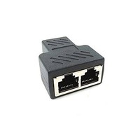 [해외] SinLoon RJ45 Splitter Adapter, RJ45 Female 1 to 2 Port Female Socket Adapter Interface Ethernet Cable 8P8C Extender Plug LAN Network Connector for Cat5, Cat5e, Cat6, Cat7 (1 Adapte