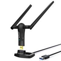 [해외] BrosTrend 1200Mbps Long Range USB WiFi Adapter; Dual Band 5GHz Wireless Network Speed 867Mbps, 2.4GHz 300Mbps; 2 X 5dBi Wi-Fi Antennas; USB 3.0; For Desktop, Laptop PC of Windows 1