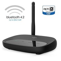 [해외] Bluetooth 4.2 Transmitter Receiver, Viflykoo 164ft Long Range 3 in 1 Bluetooth Adapter, aptX Low Latency in Dual Link, Pair 2 in TX and RX Mode, 3.5mm AUX RCA Optical TOSLINK for TV/