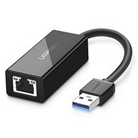 [해외] UGREEN Network Adapter USB 3.0 to Ethernet RJ45 Lan Gigabit Adapter for 10/100/1000 Mbps Ethernet Supports Nintendo Switch Black