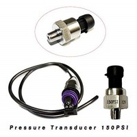 [해외] Pressure Transducer TBVECHI Stainless Steel Pressure Transducer/Sender 150 psi 12V for Oil Fuel Water Black