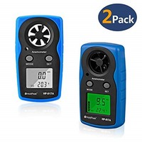 [해외] HOLDPEAK 817A Digital Anemometer Handheld Pocket Sized Wind Speed Meter for Measures Wind Speed, Temperature, Wind Chill with Backlight and Auto/Manual Power Off (2packs)