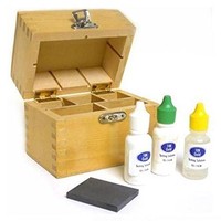 [해외] Gold Acid Test Kit 10k,14k,18k,Testing Stone and Wood Box