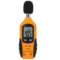 [해외] Sound Level Meter, LCD Digital Audio Decibel Meter Noise Level Meter Sound Monitor dB Meter Noise Measurement Measuring 30 dB to 130 dB Data Hold Function(orange)