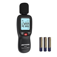 [해외] Decibel Meter,Meterk Digital Sound Level Meter, Range 30-130dB(A) Noise Volume Measuring Instrument Self-Calibrated Decibel Monitoring Tester(Battery Included)
