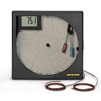 [해외] Dickson KT856 Temperature Chart Recorder with Digital Display, Alarm, two 4 K-Thermocouple Probes, and Relays, 8 Chart, 7-Day or 24-Hour Rotation, 8 Temperature Ranges