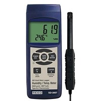 [해외] REED Instruments SD-3007 SD Series Thermo-Hygrometer Datalogger, 32 to 112°F (0 to 50°C), 5-95% RH, Wetbulb/Dewpoint Temperatures