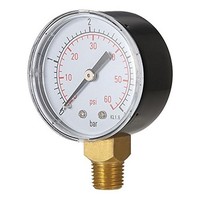[해외] Walmeck 50mm 0~60psi 0~4bar Pool Filter Water Pressure Dial Hydraulic Pressure Gauge Meter Manometer 1/4 NPT Thread