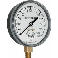 [해외] Winters PFE Series Single Scale Sprinkler Pressure Gauge, 3-1/2 Dial, 0-300 psi Range, +/-3-2-3% Accuracy, 1/4 Male NPT Bottom Connection, For Air/Water Media