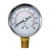 [해외] Uharbour Reliable Dual Scale Mechanical Pressure Gauge for Gas and Water (100psi/7bar) with 1/4 NPT Bottom Mount