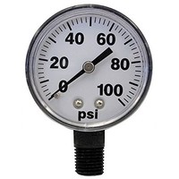 [해외] Pressure Gauge, 0 to 100 psi, 2In, 1/4In