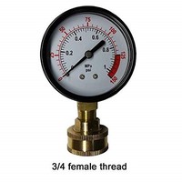 [해외] YZM Single Scale Pressure Gauge with Brass Internals, 2-1/2 Dial Display, Bottom Mount,Oil Filled Pressure Gauge,Water Pressure Gauge. (Black)