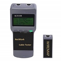[해외] Mugast Network Cable Tester, Portable CAT5 RJ45 Network Cable Tester SC8108 Breakpoint Finder, 5E / 6E Coaxial Cable/Telephone Line LAN Network Tester Length Test Rangefinder Detec