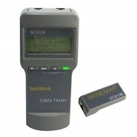 [해외] Computer Cables Portable Wireless Network Cable Tester SC8108 LCD Digital PC Data Network CAT5 RJ45 LAN Phone Cable Tester Meter(Grey) Network Cables
