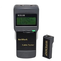 [해외] Network Cable Tester, RISEPRO Network LAN Phone Cable Tester Meter Cat5 RJ45 5E, 6E, STP/UTP (SC8108)