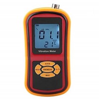 [해외] Akozon GM63B Portable Mini LCD Backlight Display Digital Vibration Meter Portable Handheld Testing Equipment with Probe 0-40℃ with Two Probes (S and L)