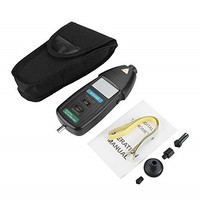 [해외] Professional Digital Non Contact Tachometer Handheld LCD Digital Tach Meter Tester W/LCD Display, 99,999 RPM Range, And Carrying Case, Black