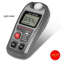 [해외] Light Meter, GoerTek Digital Luxmeter Illuminance Meter Handheld Actionometer Foot Candle Meter High Accuracy(±4%) with LCD Display One 9V Battery Included Range 0.1 - 200,000 Lux/