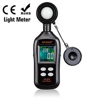 [해외] Digital Light Illuminance Meter, UYIGAO Lightmeter Tester,Lux/FC Unit with Data Hold and Backlight,Lux Meter with 0-200,000 Lux and 4-bit Color LCD Display