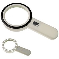 [해외] Tojwi 20x Handheld Magnifier Reading Magnifying Glass - Lens with 12 Leds - Lightweight Durable ABS Frame -Perfect for Reading, Crafts, Needlework, Jewelry, Hobbies