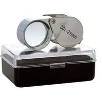 [해외] 30x-21mm Glass Lens Jeweler Loupe Magnifier Doublet, Chrome Plated, Round Body