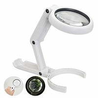 [해외] YOCTOSUN Magnifying Glass with Light, Hands Fee and Desktop Magnifier with 5X and 11X Magnification, 8 Bright LED Lights and Foldable Handle, Ideal for Reading,...
