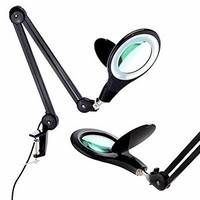 [해외] Brightech LightView PRO LED Magnifying Glass Desk Lamp for Close Work - Bright Magnifier Lighted Lens - Puzzle, Craft and Reading Light for Table Top Tasks - 1.75x Magnification