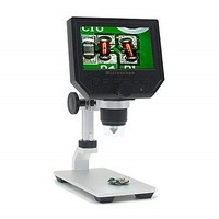 [해외] Cainda 600X Digital Microscope with 4.3 LCD Screen Display and Metal Bracket, 3.6 MP HD Screen 1080P Video Record Microscope Camera for Kids Students Adults