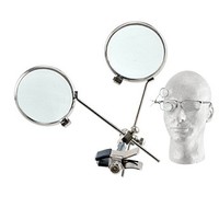 [해외] Jewelers Double Loopy Eye Loupe for Glasses - Stainless Steel Frame - Non-Marking Spring Clip to Eyeglass Frame - Choose Magnification up to 7.5x + 7.5x
