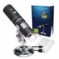 [해외] Wireless Digital Microscope, 50X to 1000X Magnification Endoscope Magnifier with 8 LED Lights HD 1080P 2MP Camera, DINGUIER Handheld Microscope Camera with Light for iPhone Android