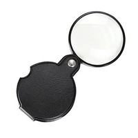 [해외] Pocket Folding Mini 10X Magnifying 60 MM Diameter Magnifier Bigeye Glass Lens Loupe with Rotating Protective Holster for Reading Aid Maps Photographs Documents, Black,...