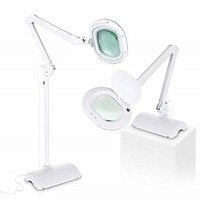 [해외] Brightech Lightview Pro LED Lighted XL Magnifying Glass - 2 in 1 Magnifier Lamp Converts from Floor Standing to Table Light - 2.25x Magnification Bright Reading, Craft and Task Light