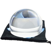 [해외] YOCTOSUN 3.8 Inch Acrylic Paperweight Reading Magnifying Glass 5X Dome Magnifier Optical Half Ball Lens with Gift Box and Polishing Pouch (95mm)