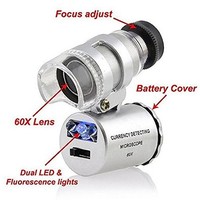 [해외] Grow Room Microscope - 60x Handheld Mini Pocket LED Loupe Magnifier - Blue or White light -