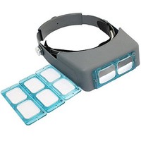 [해외] SKYZONAL Headband Magnifier Jewelry Visor Opitcal Glass Binocular Magnifier With Lens -1.5X 2X 2.5X 3.5x Magnification, 4 Focal Length