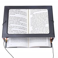 [해외] Hands-Free Magnifying Glass Large Full-Page Rectangular 3X Magnifier LED Lighted Illuminated Foldable Desktop Portable for Elder Kids