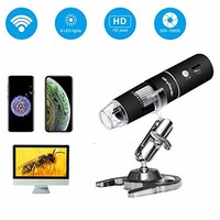 [해외] Wireless Digital Microscope, Skybasic 50X to 1000X WiFi Handheld Zoom Magnification Endoscope Magnifier 1080P FHD 2.0 MP 8 LED Compatible with Android and iOS Smartphone or Tablet,