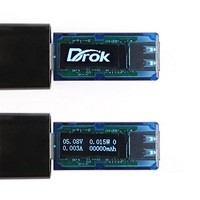 [해외] USB Multimeter,DROK Pocket Digital Multimeter USB 3.0 Hub, OLED Display DC 13V Voltage Ampere Power Capacity 4in1 Multi Tester