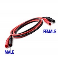 [해외] Meter Test Lead Extension Male to Female Connector 4mm Banana Plug to Jack Heavy Duty Silicone Wires Multimeter Leads Probes Adapter 14AWG (1 pair) (39.4)