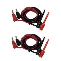 [해외] Tetra-Teknica TMA006 Stackable Banana Plug to Minigrabber Test Lead Set, 20AWG Copper Wire, 40 Inch, Color Black and Red, 2 Sets 4 Patch Cords
