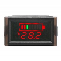 [해외] DROK Waterproof LED Digital Battery Volt Meter DC 12V 24V 36V 48V 60V 64V 72V Acid Lead/Lithium Polymer Battery Capacity Indicator Thermometer Voltage Temperature Guage Monitor for