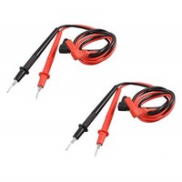 [해외] LDEXIN 2pairs 79cm/2.6Ft Long 1000V Silicone Electronic Multimeter Voltmeter Probe Test Lead Cable Banana Plug Connector Black Red