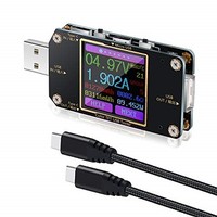 [해외] USB C Power Meter Tester, Eversame USB Voltmeter Ammeter Load Tester with Braided USB C to USB C Cable(1.5Ft/50cm) - Test Speed of Charger Cables - PD 2.0/3.0 QC 2.0/3.0/4.0