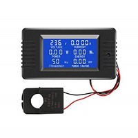 [해외] AC Current Voltage Amperage Power Energy Panel Meter LCD Digital Display Ammeter Voltmeter Multimeter with Split Core Current Transformer CT AC 80-260V 100A (AC 100A Meter(Split Co