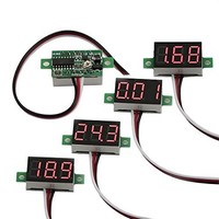 [해외] bayite 3 Wire 0.36 DC 0~30V Digital Voltmeter Gauge Tester Red LED Display Panel Mount Car Motorcycle Battery Monitor Volt Voltage Meter Pack of 5