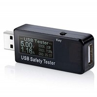 [해외] Eversame USB Digital Power Meter Tester Multimeter Current and Voltage Monitor, DC 5.1A 30V Amp Voltage Power Meter, Test Speed of Chargers, Cables, Capacity of Power Banks-Black